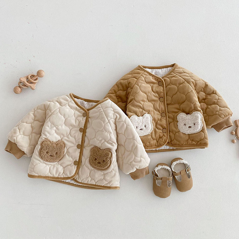 Winter Clothing Baby Boy - เสื้อผ้าเด็กฤดูหนาวปี 2025 ลายหมีน่ารัก เสื้อแจ็คเก็ตสองด้านสำหรับเด็กชายและเด็กหญิง เสื้อผ้าแฟชั่นเด็ก เสื้อแจ็คเก็ตบุนวมสำหรับฤดูใบไม้ร่วง