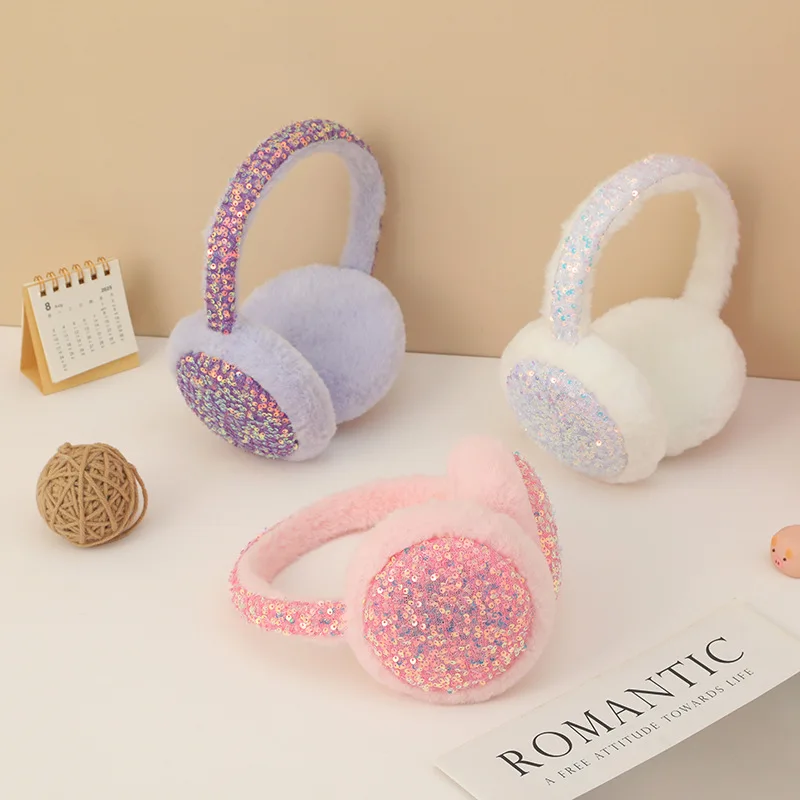 Ear Muff Foldable - ที่ปิดหูผู้หญิงแบบเกาหลี ประดับกลิตเตอร์ โดพามีน น่ารัก ใช้งานได้หลากหลาย ผ้ากำมะหยี่นุ่ม