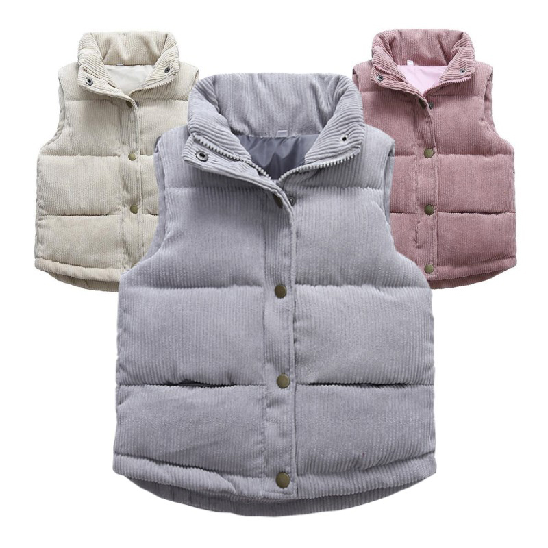 Winter Clothing Kids - เสื้อกั๊กผ้าลูกฟูกสำหรับเด็กเด็กหญิงเด็กชายใหม่แจ็กเก็ตอุ่นหนาเสื้อกั๊กสำหรับเด็กฤดูใบไม้ร่วงกลางแจ้งฤดูหนาว busana Casual กีฬาใหม่
