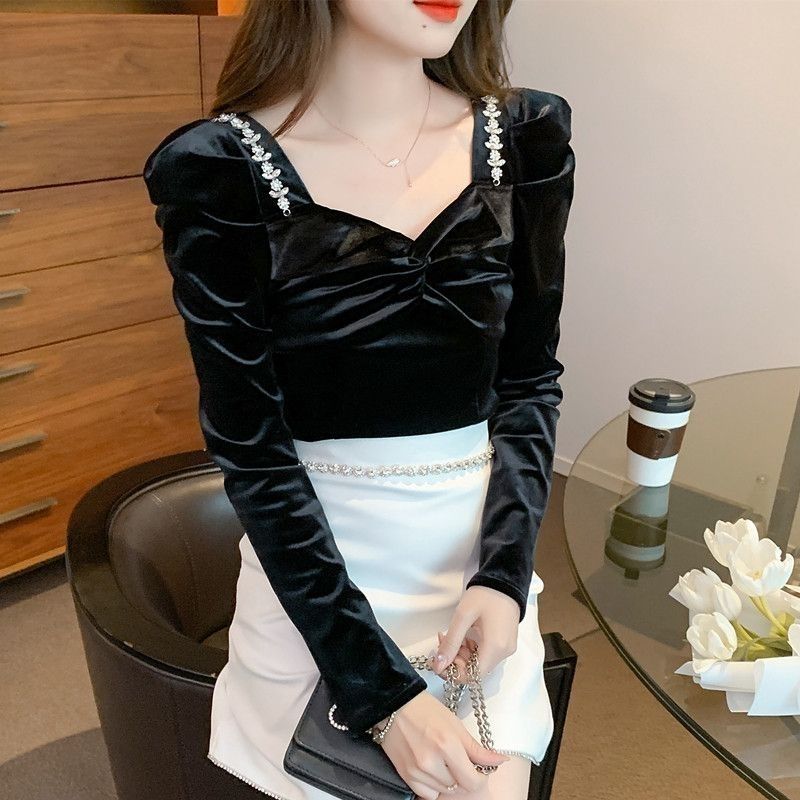 Winter Clothing Trends 2025 Women'S - เสื้อเชิ้ตและเสื้อเบลาส์ผู้หญิงทรงเข้ารูปผ้ากำมะหยี่ คอลเลคชั่นใหม่ 2025 สไตล์สตรีทแวร์ สวยสง่า ทันสมัย