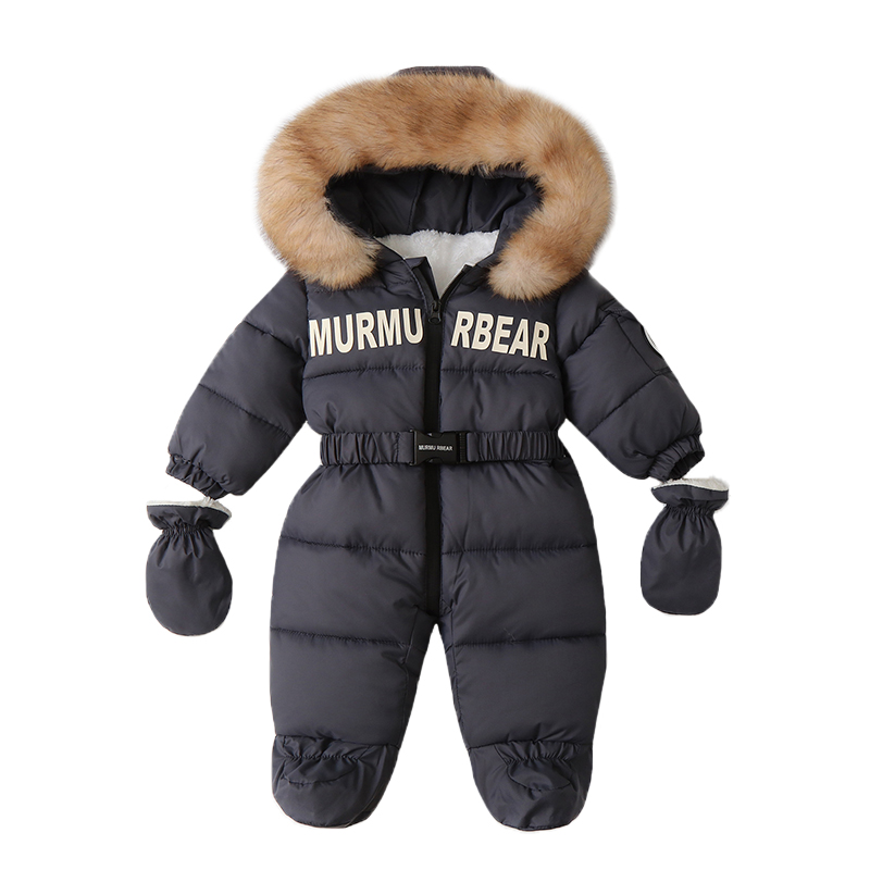 Winter Clothing For Babies - จั๊มสูททารกแรกเกิดฤดูหนาวเสื้อผ้าเด็กแบบหนาผ้ากำมะหยี่อบอุ่่นพร้อมถุงมือเสื้อผ้ากันหนาวสำหรับเด็กทารก
