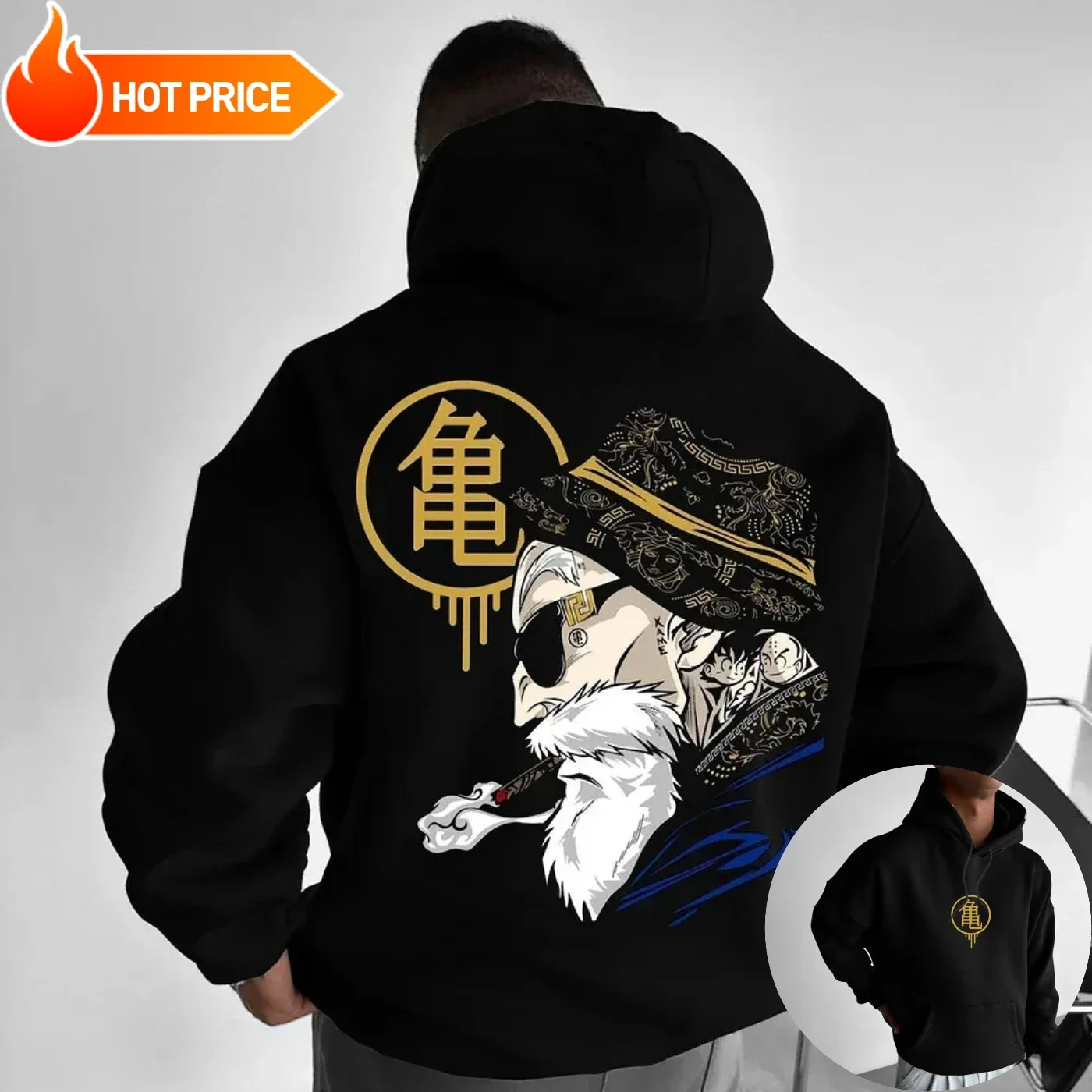 Winter Clothing Japan - เสื้อฮู้ดมิสเตอร์โรชิ ดราก้อนบอล ไซย่า สไตล์ฮาราจูกุ สำหรับฤดูหนาว ผู้ชาย