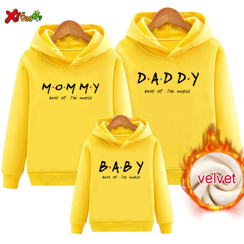 Winter Clothing Kids - ชุดครอบครัวการจับคู่ Hoodie ฤดูหนาวเสื้อผ้า Friend TV ตัวอักษรชุด
