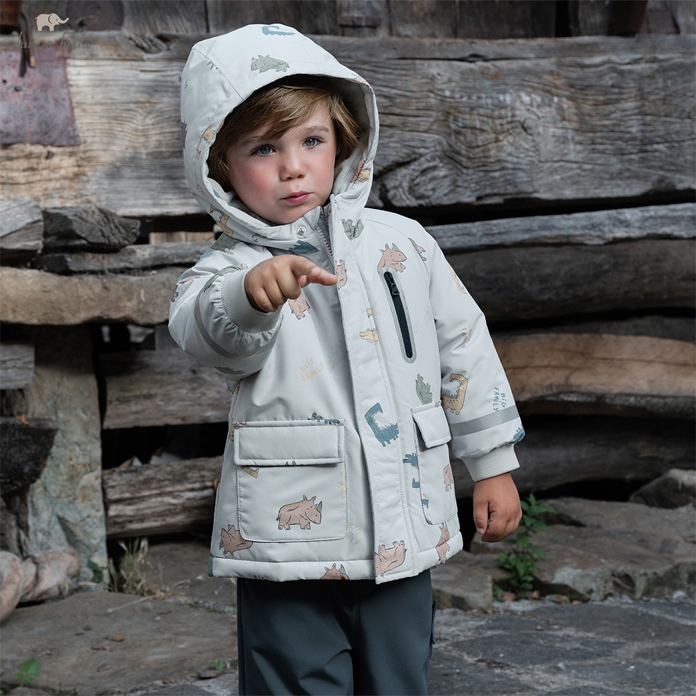Winter Clothing Baby Boy - เดฟ เบลล่า บอยส์ เวลเวทโค้ทฤดูใบไม้ร่วงฤดูหนาวเด็กทารกหนาเสื้อแจ็คเก็ตให้ความอบอุ่นกันลมมีฮู้ดเสื้อผ้าเด็ก DB4254867