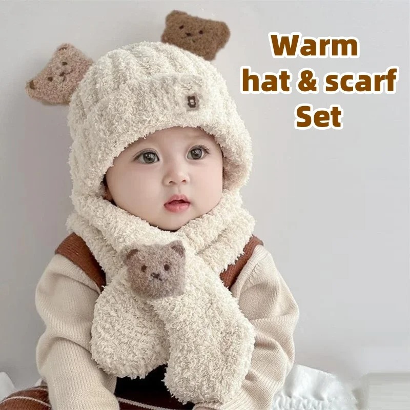 1-10 ชิ้น ชุดหมวกและผ้าพันคอเด - Winter Clothing Baby Boy บทวิจารณ์และราคา